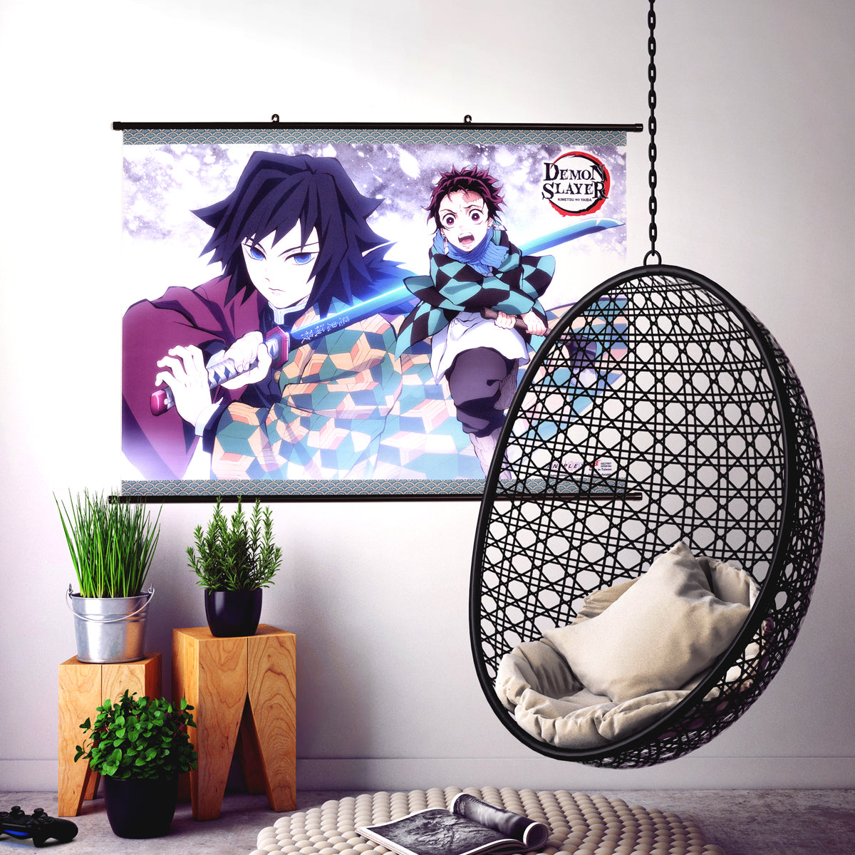 demon-slayer-tanjorou-and-giyu-wall-scroll– Best Anime Shop
