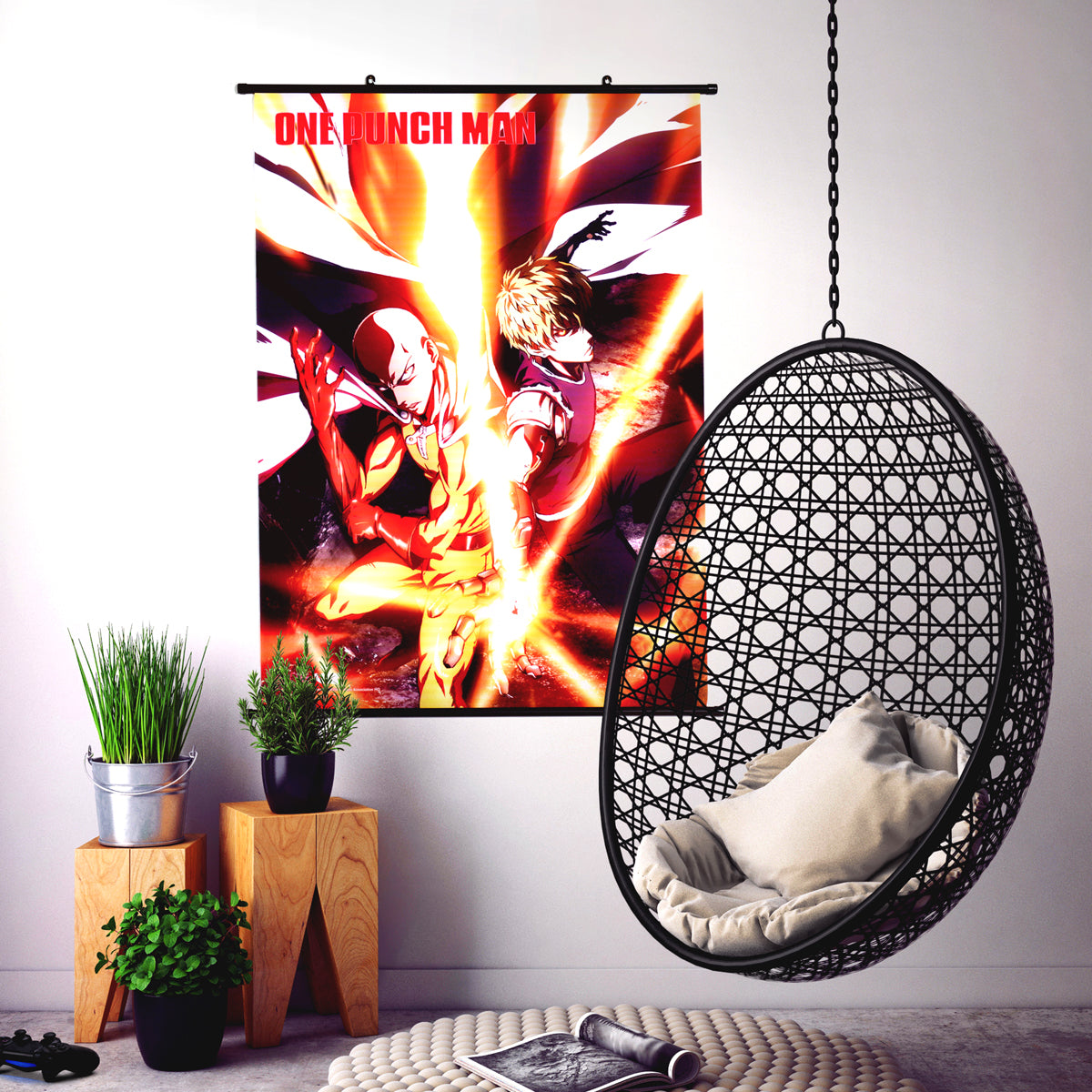 one-punch-man-saitama-genos-split-wall-scroll– Best Anime Shop